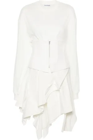 Acne Studios Vestido corto asimétrico a capas