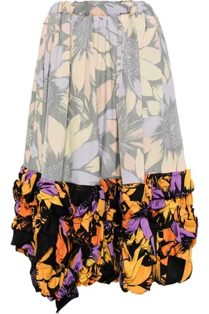 Comme des Garçons Falda midi con estampado floral