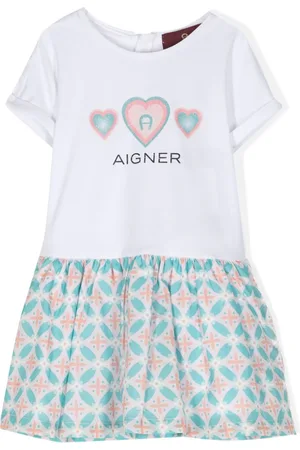 Aigner Vestido manga corta con corazones estampados