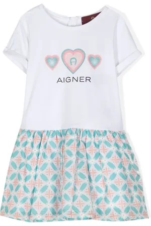 Aigner Vestido manga corta con corazones estampados