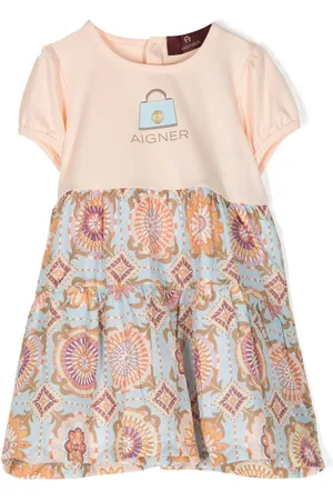 Aigner Vestido manga corta con estampado gráfico