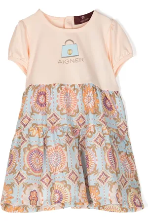 Aigner Vestido manga corta con estampado gráfico