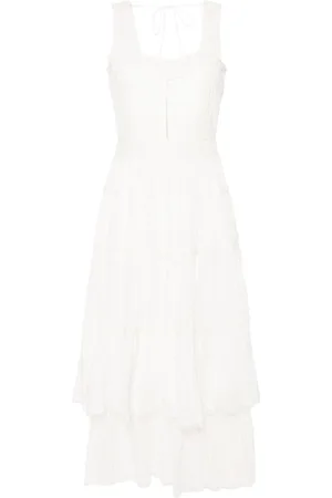 Twin-Set Vestido largo con ribete de encaje