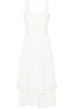 Twin-Set Vestido largo con ribete de encaje