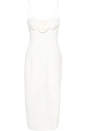BLUMARINE Vestido midi con aplique floral