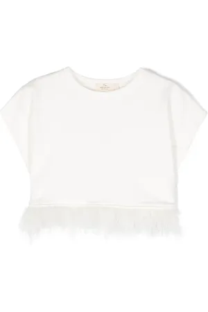 Le pandorine Playera con detalles de pluma