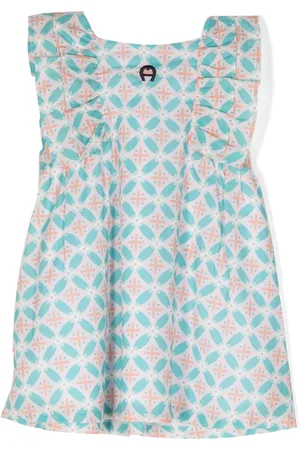 Aigner Vestido con volantes y estampado gráfico