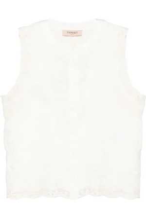 Twin-Set Blusa con bordado floral