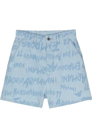 Emporio Armani Shorts de chambray con logo estampado