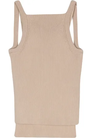 Emporio Armani Top tejido de canalé a capas