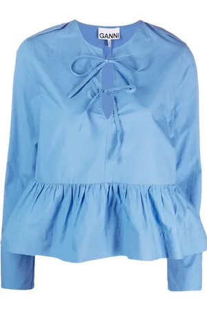 Ganni Blusa con detalle de volantes