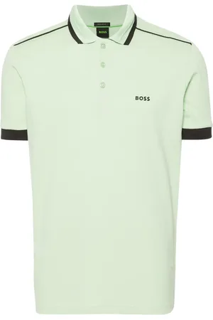 HUGO BOSS Playera tipo polo de piqué con logo estampado