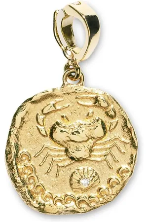 Azlee Dije Karkinos Coin pequeño en oro amarillo de 18kt con diamante