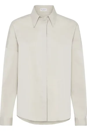 Brunello Cucinelli Camisa con detalle de cadena Monili