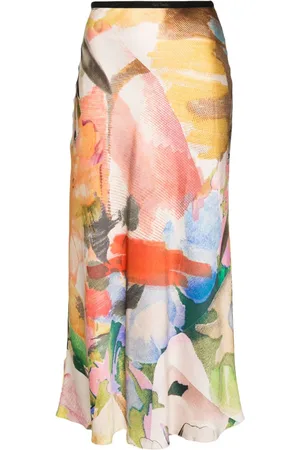 Paul Smith Falda midi con estampado Floral Collage