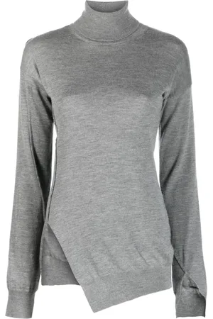 The Row Top tejido con diseño asimétrico y cuello vuelto