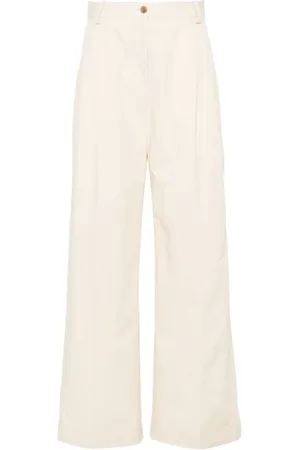 Maison Kitsuné Pantalones rectos con logo bordado