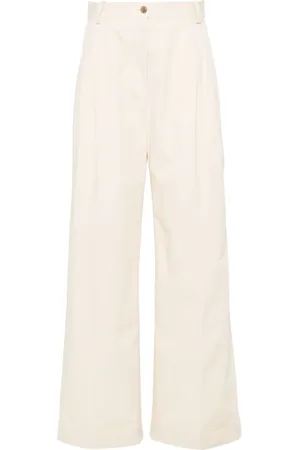 Maison Kitsuné Pantalones rectos con logo bordado