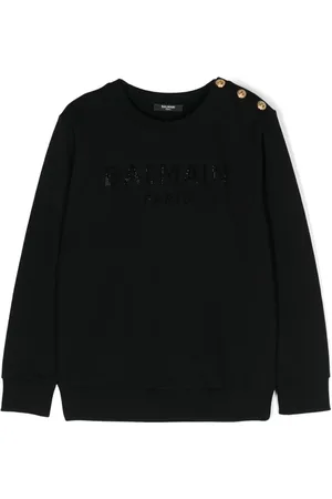 Balmain Sudadera con logo de strass