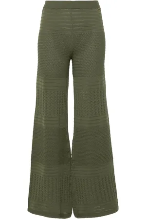 Twin-Set Pantalones de tejido calado anchos