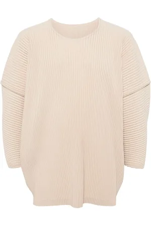 Issey Miyake Camisa de satén plisado