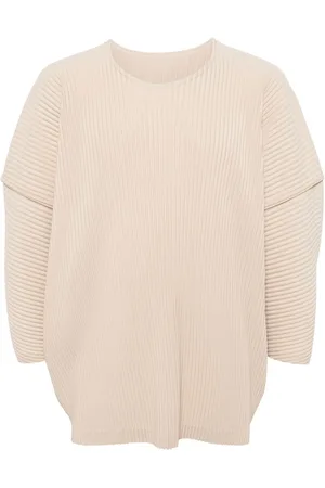 Issey Miyake Camisa de satén plisado