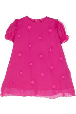 Chloé Vestido de seda con estrellas bordadas
