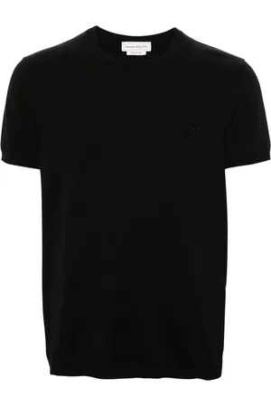 Alexander McQueen Playera tejida con logo bordado