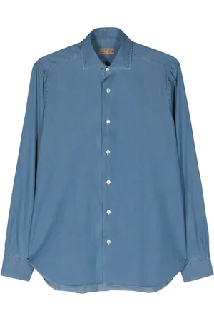 BARBA Camisa de chambray con cuello