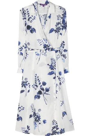 Ralph Lauren Vestido midi con diseño cruzado y estampado floral