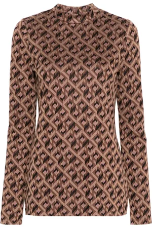 Diane von Furstenberg Top con estampado Birdie Tarot Maze