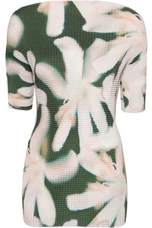 DEL CORE Playera plisada con estampado floral