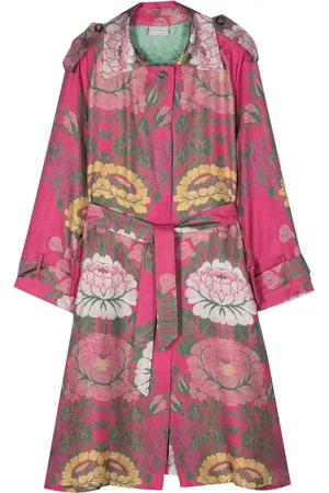 PIERRE-LOUIS MASCIA Gabardina de seda con estampado floral