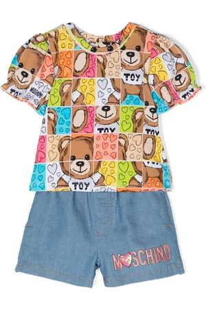 Moschino Conjunto de shorts y playera con estampado Teddy Bear