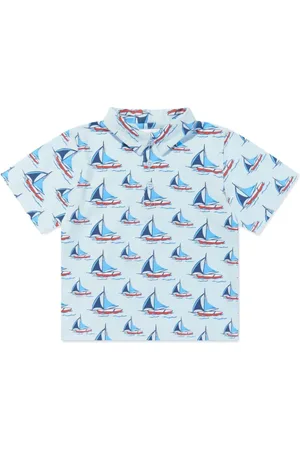 Rachel Riley Playera tipo polo con barco estampado