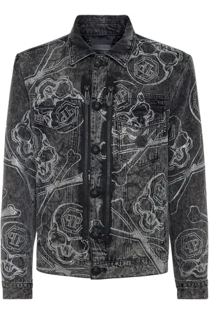 Philipp Plein Chamarra de mezclilla con detalles de cristal