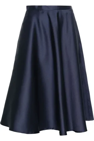 BLANCA Falda midi con diseño acampanado