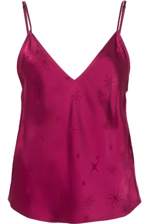 FORTE FORTE Top satinado con motivo en jacquard