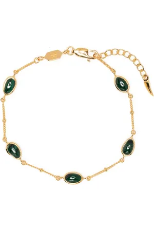 Missoma Pulsera de cadena con detalle de malaquita