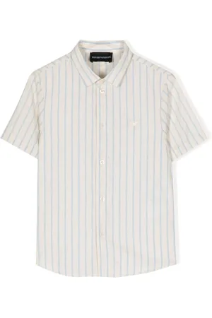 Emporio Armani Camisa con rayas estampadas y logo bordado