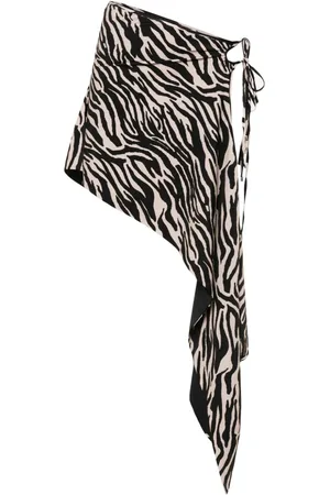 The Attico Falda de playa con estampado de cebra