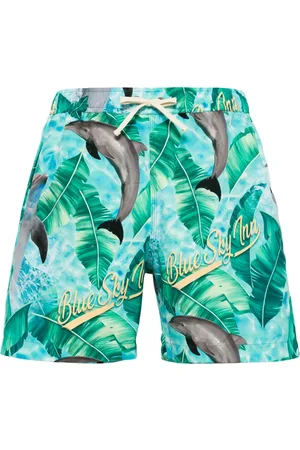 BLUE SKY INN Shorts de playa con cordones en la pretina
