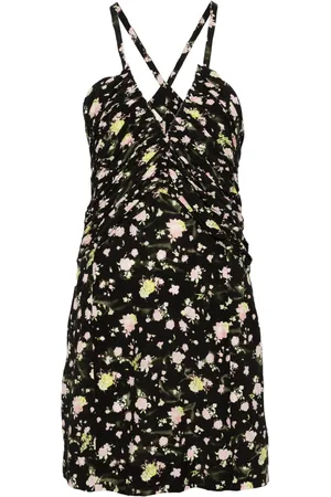 Zadig & Voltaire Vestido corto con diseño fruncido y estampado floral