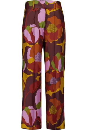 Paula Pants de seda con estampado floral