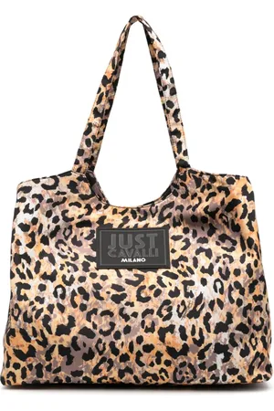 Roberto Cavalli Tote con estampado de leopardo