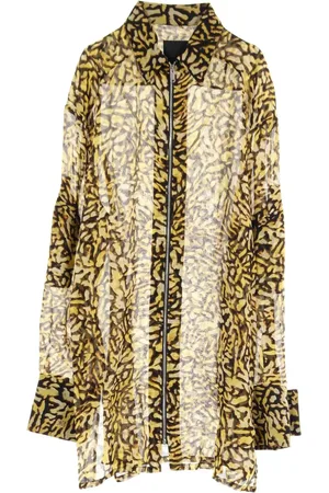 Givenchy Camisa de seda con estampado de leopardo 2000