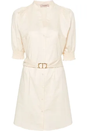 Twin-Set Vestido camisero corto con cinturón