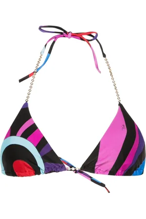 Puccini Top de bikini con estampado Marmo