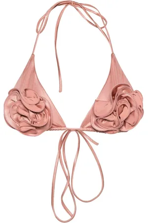 MAGDA BUTRYM Top de bikini con apliques florales