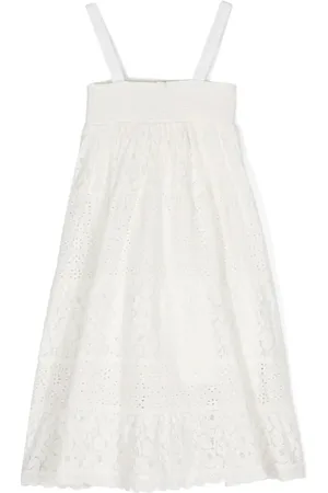Twin-Set Vestido midi con bordado inglés
